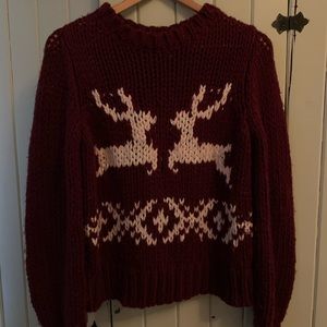 Free People Reindeer Sweater